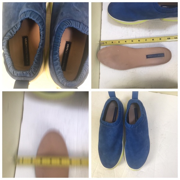 Stuart Weitzman Stretch Suede Sneakers SW 612 Shoes Comfort Coastal Unisex Flats - Picture 8 of 16